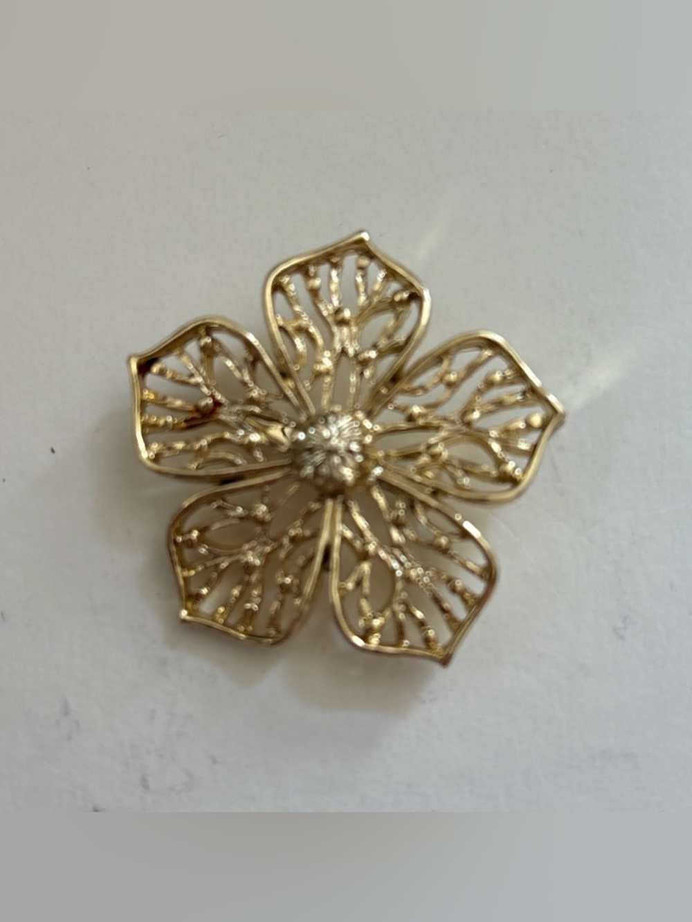 Vintage Gerry’s Floral Gold Tone Matte Brooch